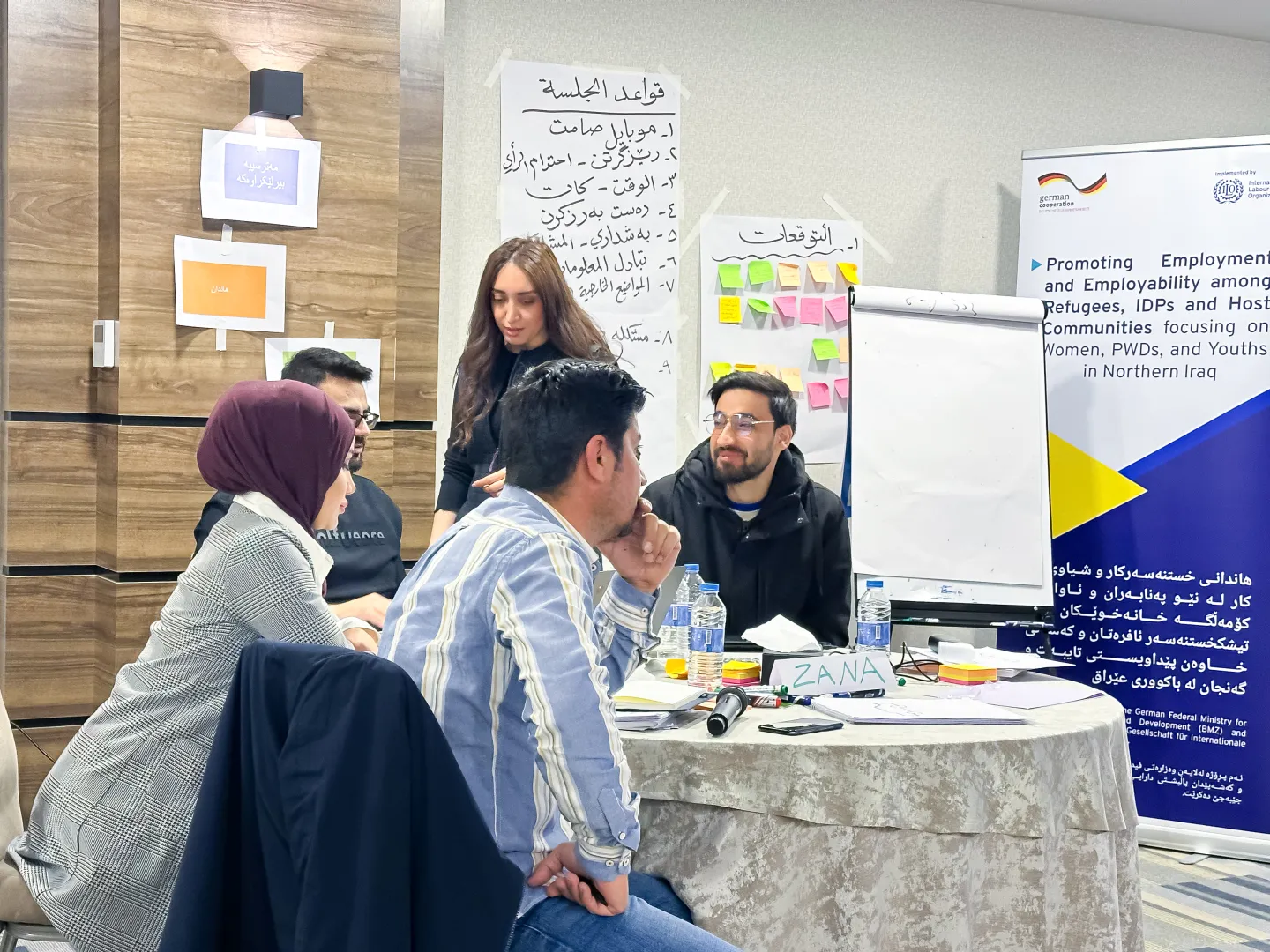 جانب من فعاليات التدريب للمدربين من خلال برنامج "ابدأ وحسّن مشروعك " (SIYB) لدعم المشاريع المتناهية الصغر والصغيرة والمتوسطة (MSMEs). الذي تقيمه منظمة العمل الدولية في أربيل