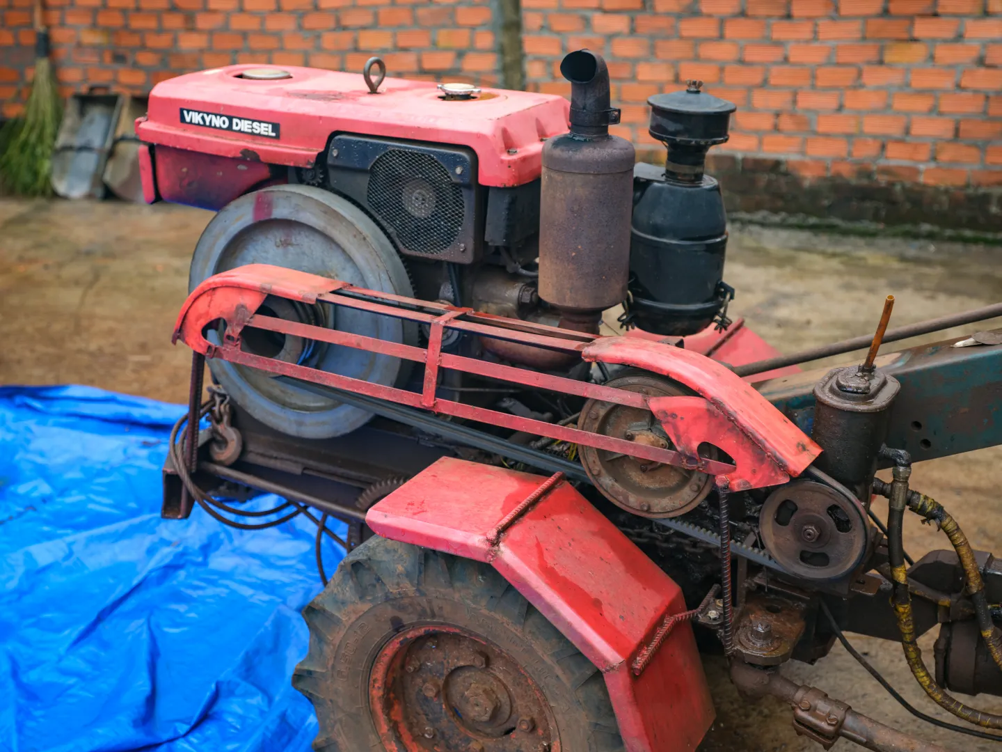 Guards are attached to dangerous moving parts of machines at the couple’s farm.