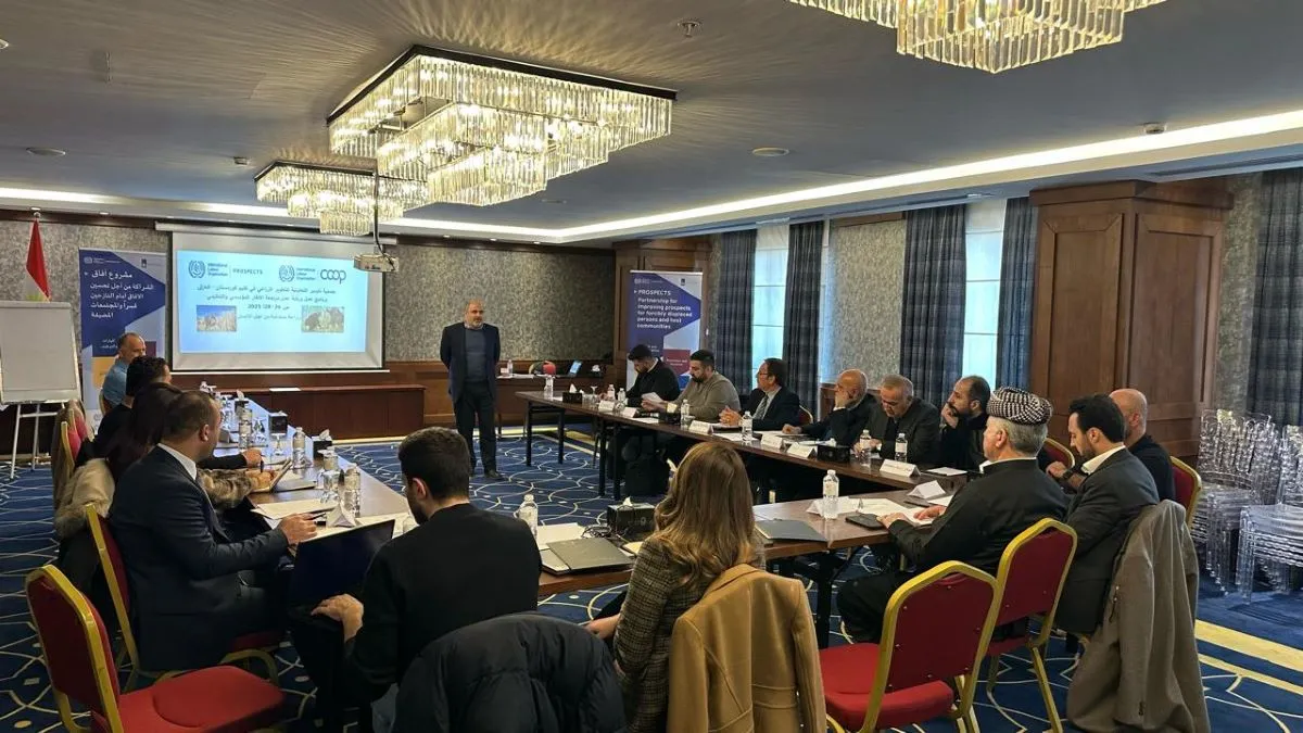 Bashar El Samarneh, PROSPECTS Iraq Programme Manager delivering opening remarks at the Awder capacity-building workshop.