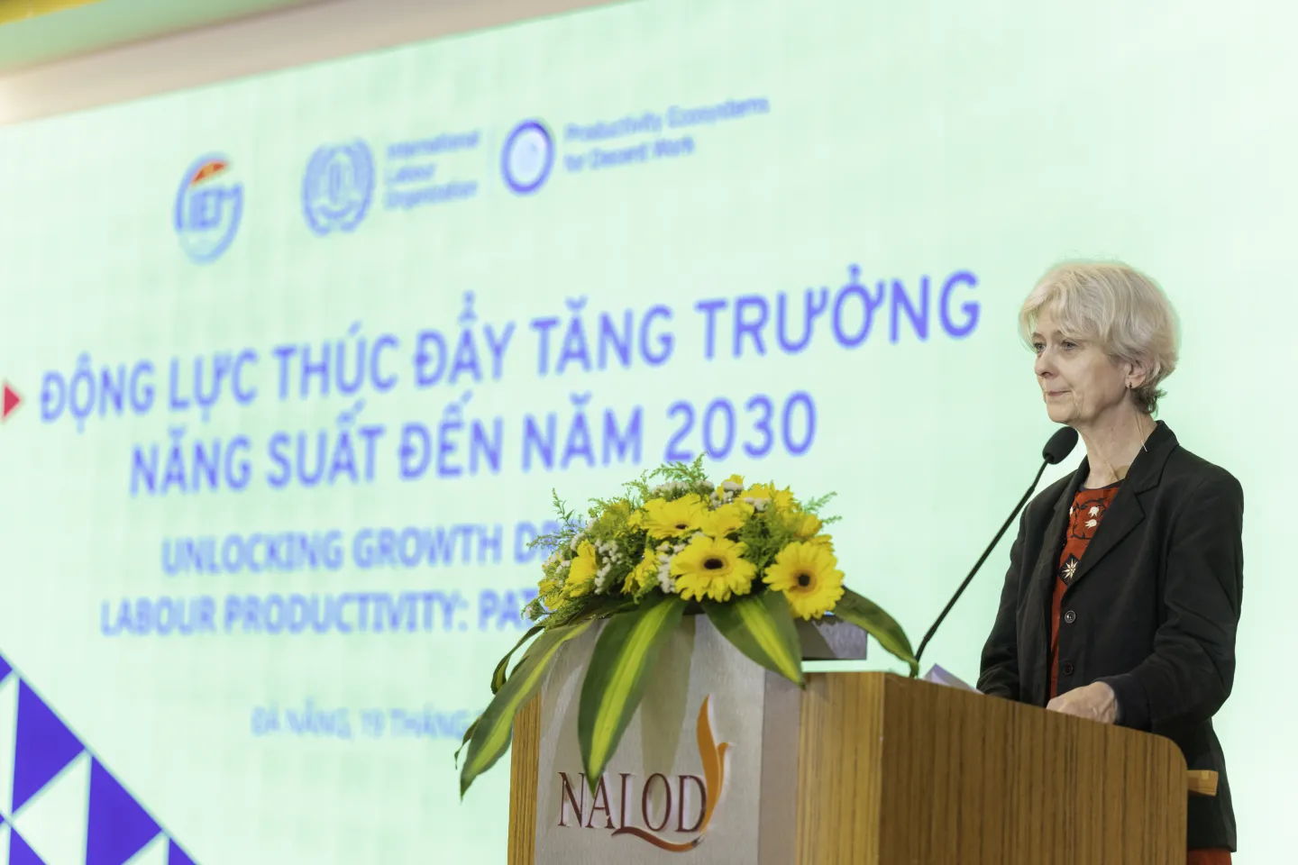 Ingrid Christensen, ILO Viet Nam Country Director, praised the government’s ambitious productivity growth targets in her opening speech.