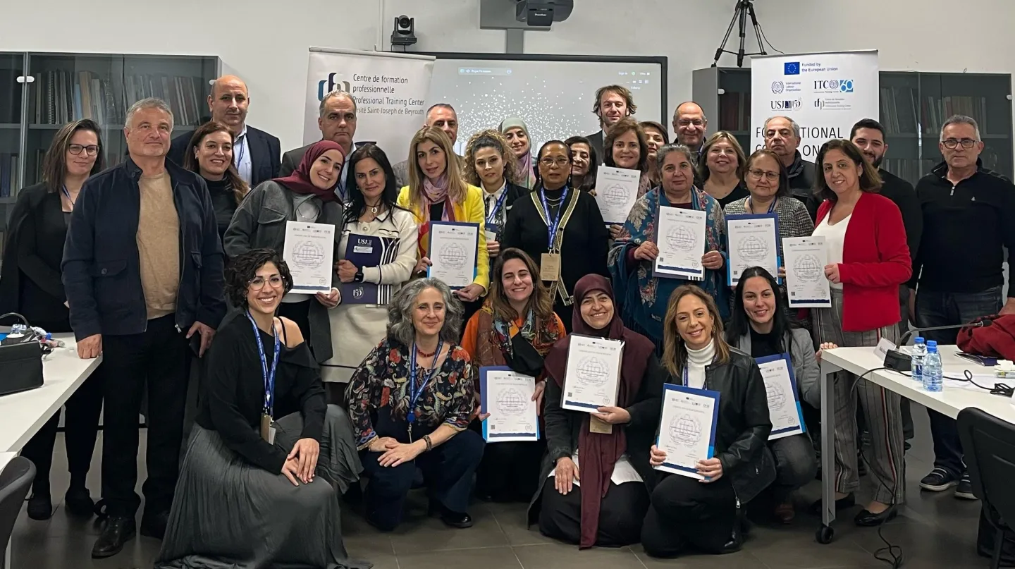 Participants received their certificates upon the completion of the 4-day foundational course in Social Protection.