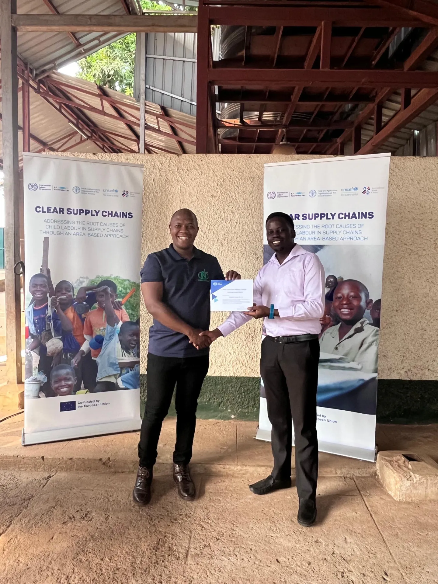 Stephen Mutugi Murimi, Compliance Project Manager of Ibero Uganda, committed to conduct an awareness raising campaign on child labour as well as a child labour impact assessment, Mbale, 2025. 