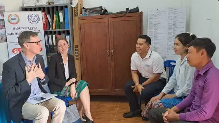 Discussion with outgoing workers and MRC staff.