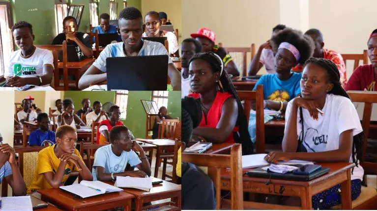 students in a classroom in Kenya