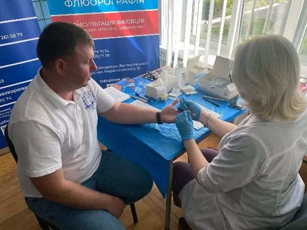 Man tested for HIV.