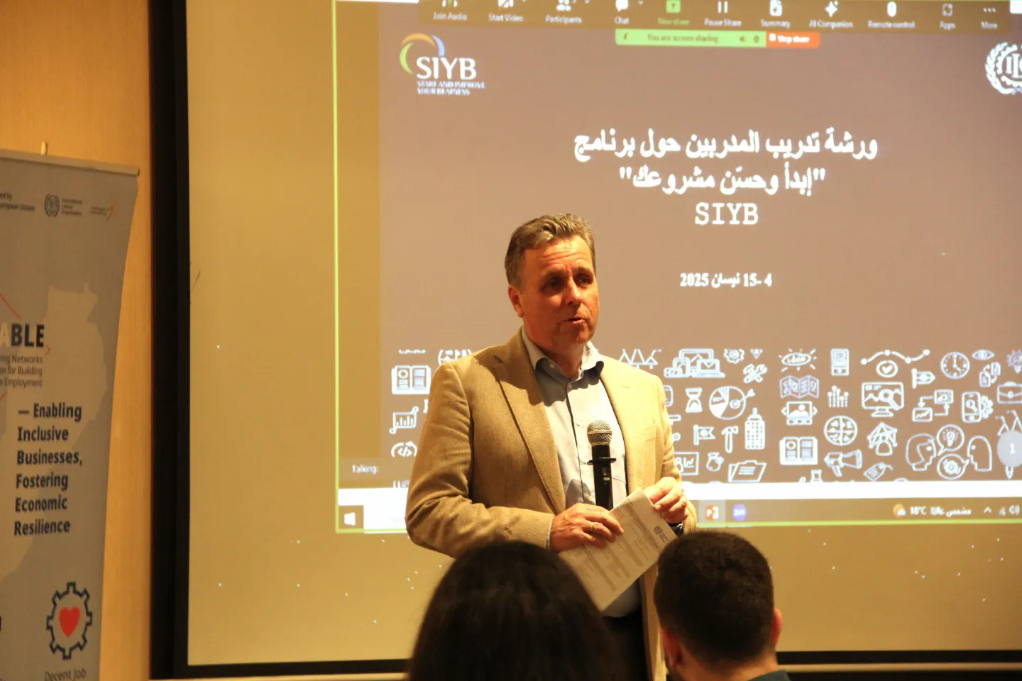 Peter Rademaker, ILO Deputy Regional Director for the Arab States giving a speech