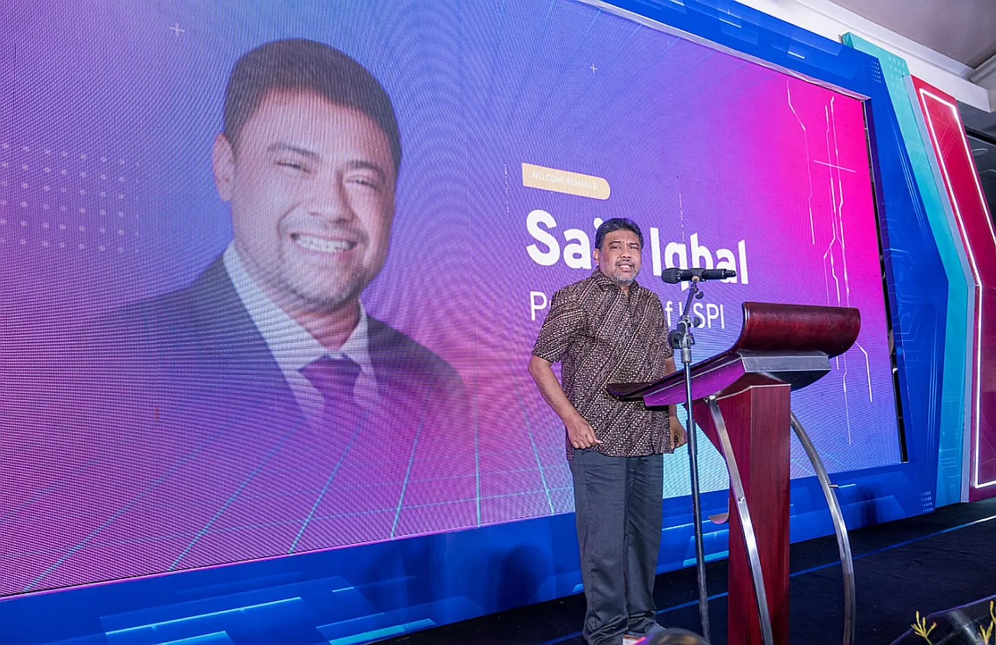 A person standing on the stage
