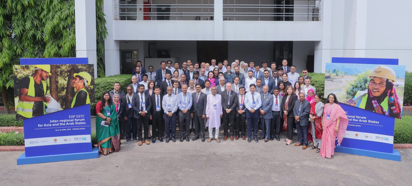 A group photo of participants during the forum. Bangladesh, April 2025.