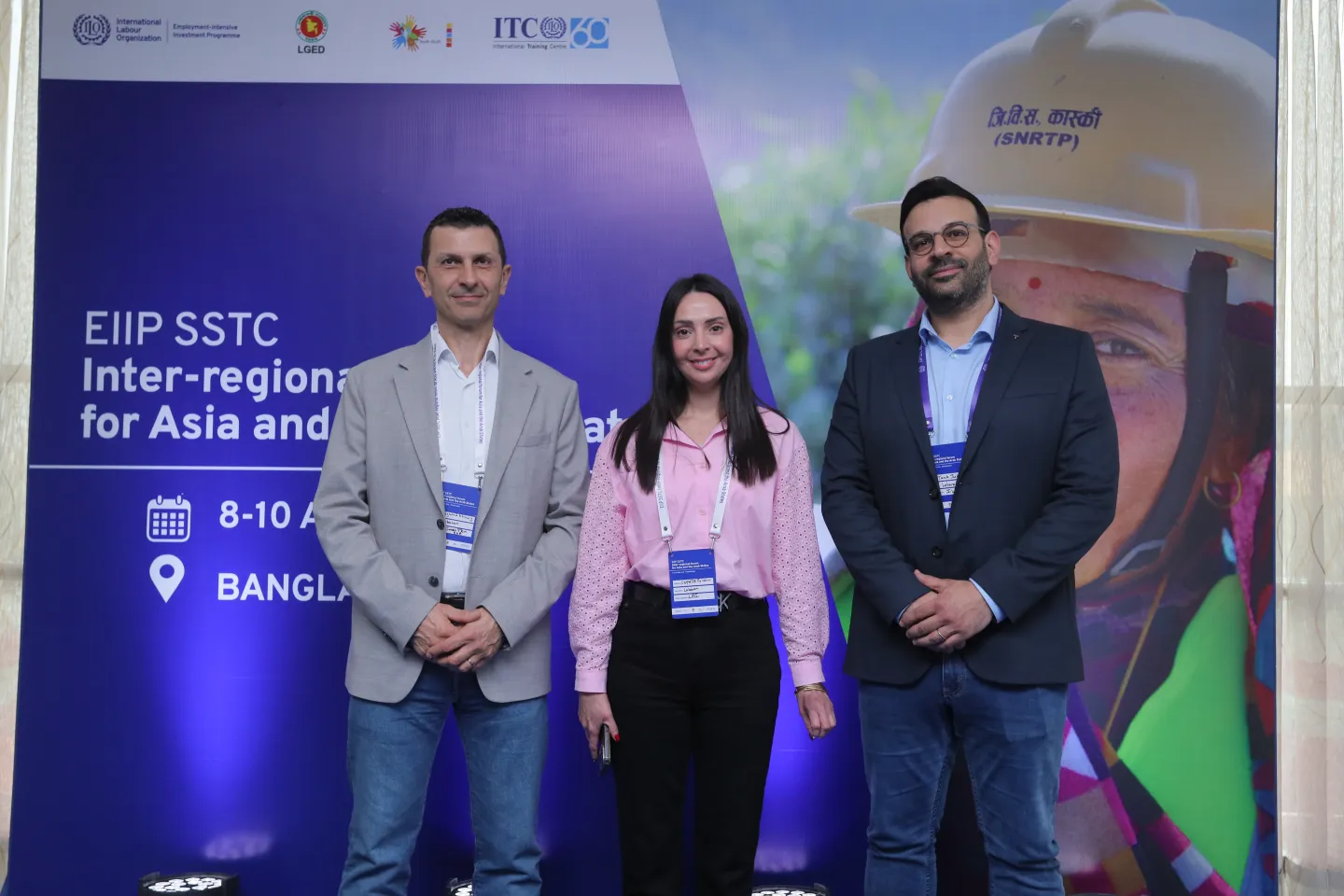 Lebanon delegation: representatives from the ILO, Green Plan, and LRI.
