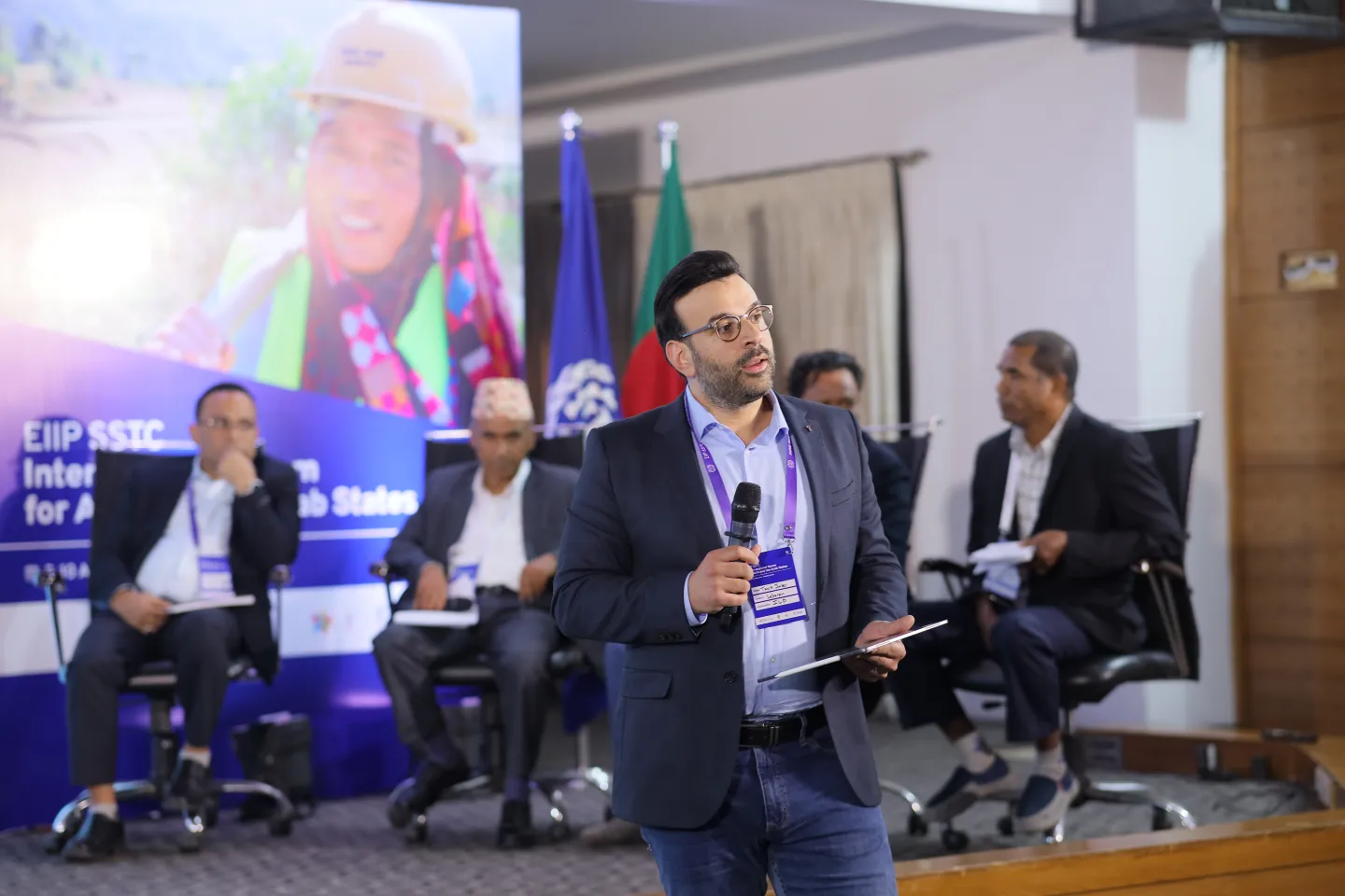 ILO EIIP Lebanon presenting an overview of the "Greening the Lands" initiative.