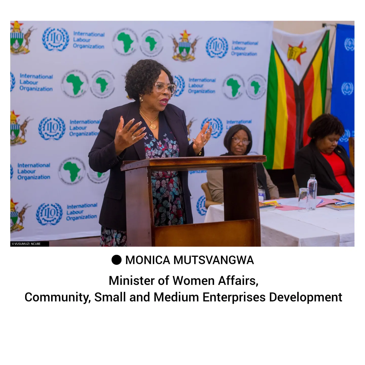 Minister of Women Affairs Monica Mutsvangwa handing out certificates to entrepreneurs