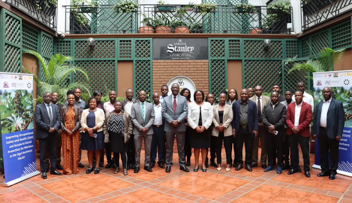 Tripartite stakeholders during the validation Forum to enhance OSH in Agribusiness funded by ENI