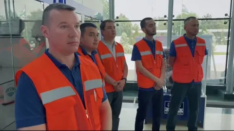 Participants in the safety and health week in Uzbekistan