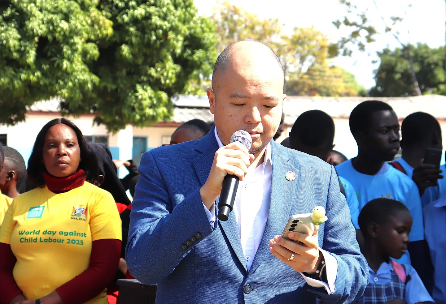 International Labour Organization (ILO) Social Protection Manager, Mr. Yu Jie Koh speaks during the commemoration.