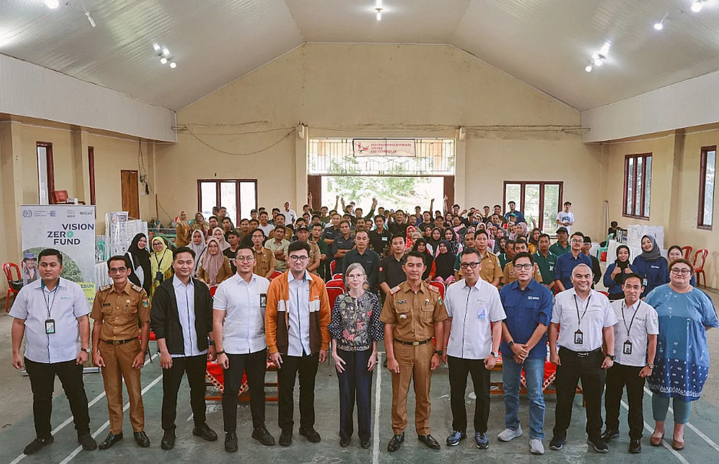 A group photo of people standing