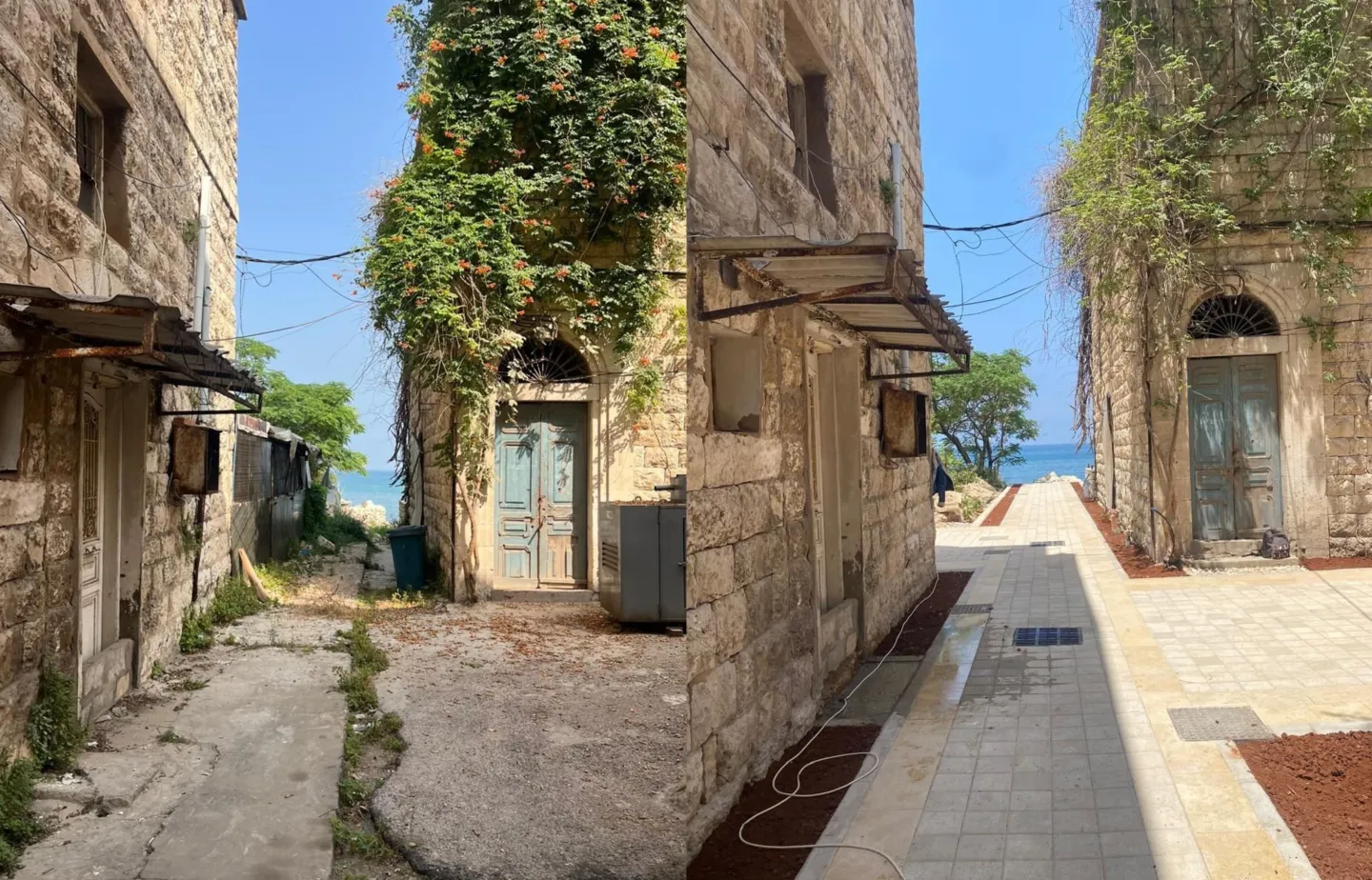 Jounieh alley before and after the project implementation. Jounieh, Lebanon- May 2025