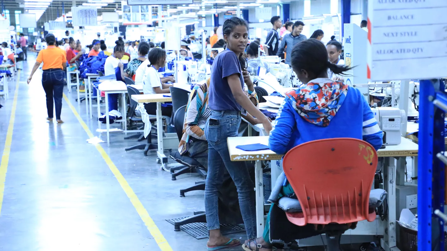 A production line in Hawassa Industrial Park
