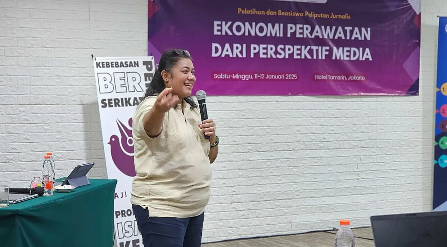 A woman standing