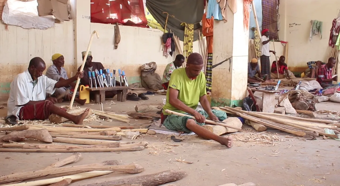 Skilled Black smith workers at the busy Sigaale Market in Baidoa. 