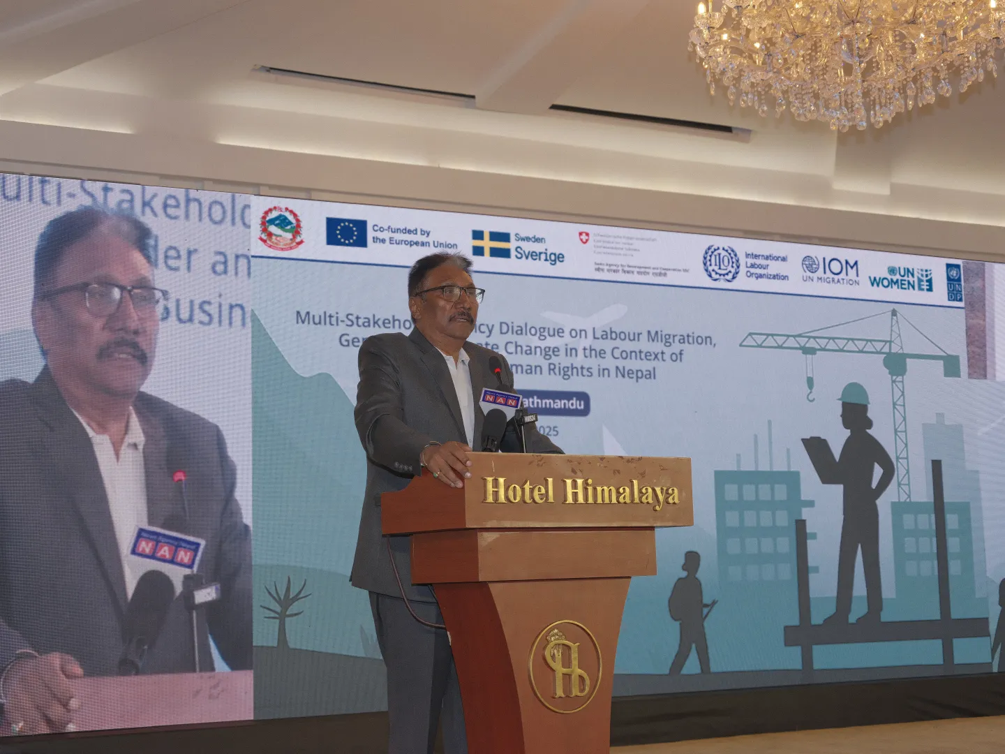 Hon. Sharat Singh Bhandari, Minister of Labour, Employment and Social Security gave a keynote speech at the event. 