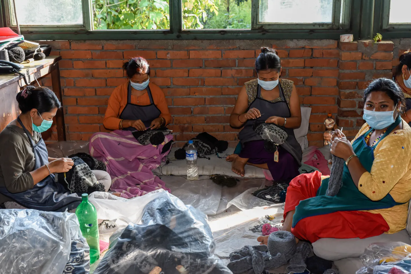Women workers in garment production. 