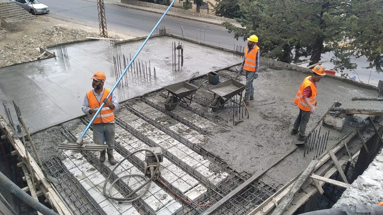 EIIP workers on-site contributing to infrastructure improvements in Rachaya. Rachaya El Wadi- Bekaa Governorate, Lebanon- July 2025