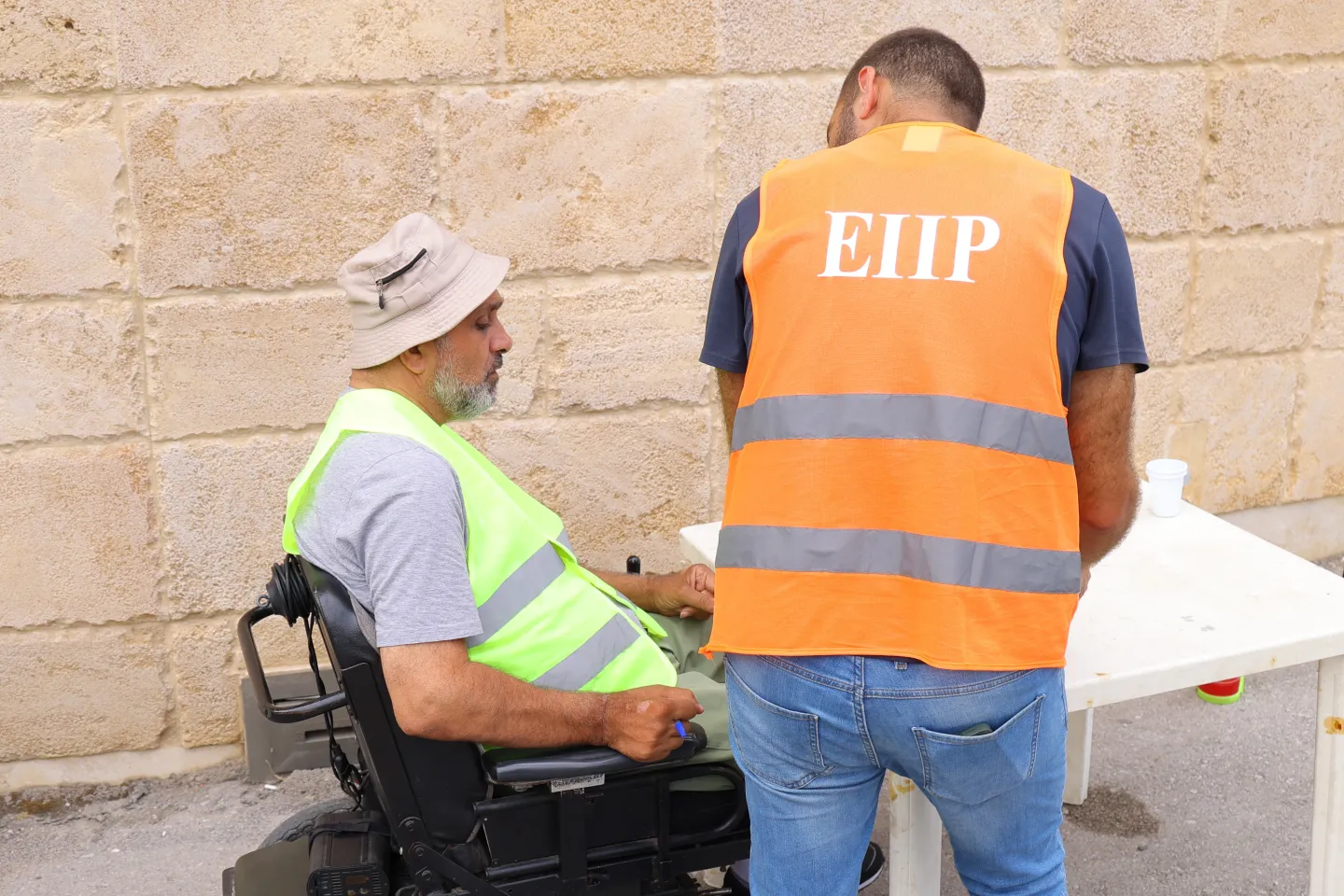 EIIP workers during project implementation in Jbeil, Mount Lebanon.