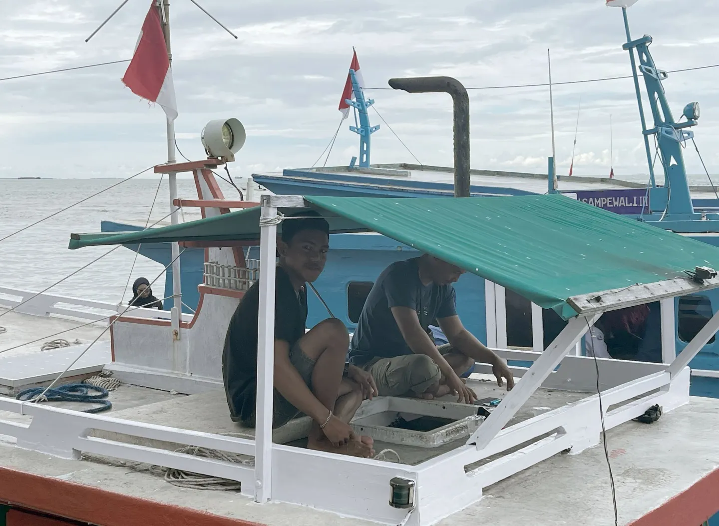 Two persons in the boat