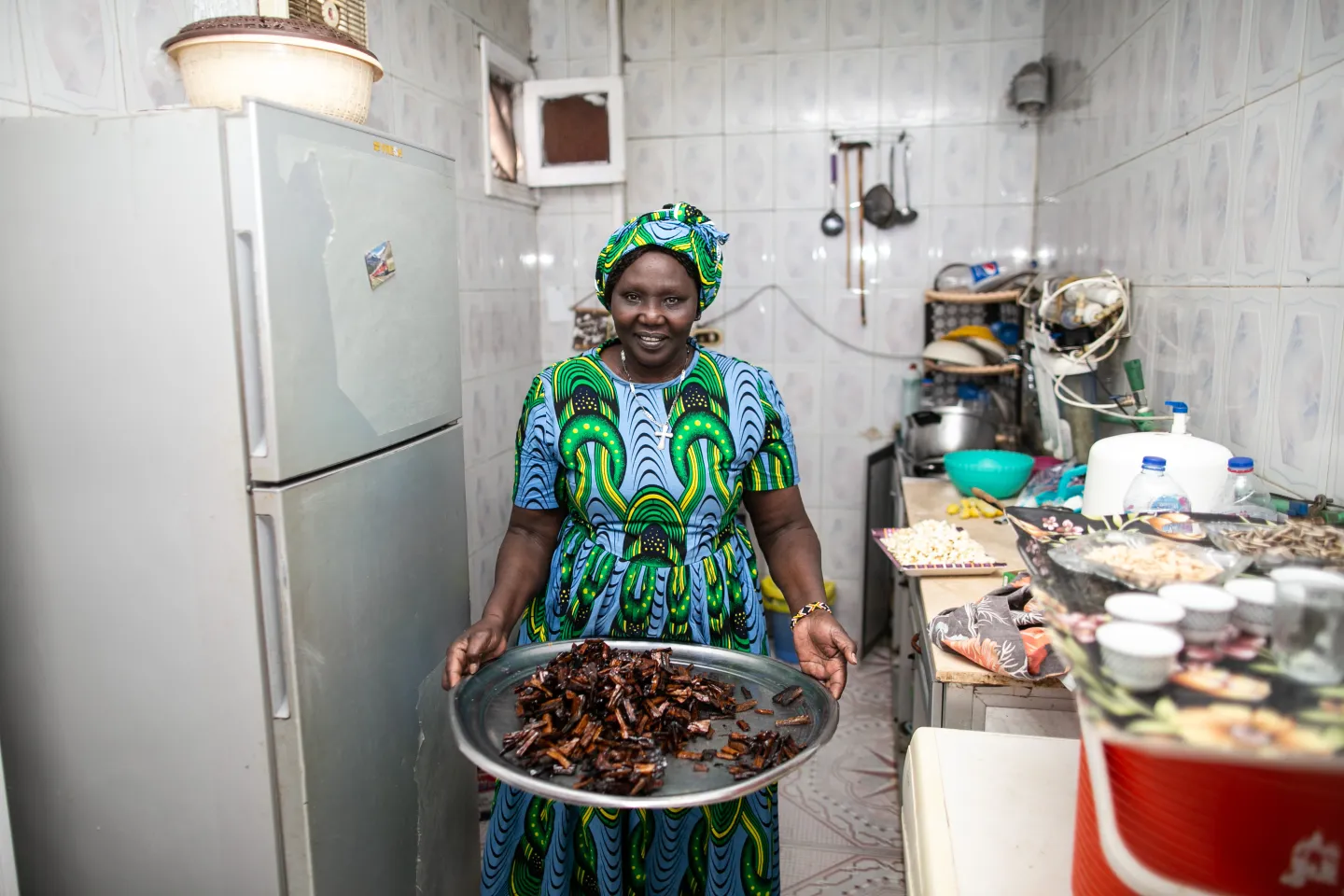   Al Batool showcasing the Sudanese incense sticks from her business