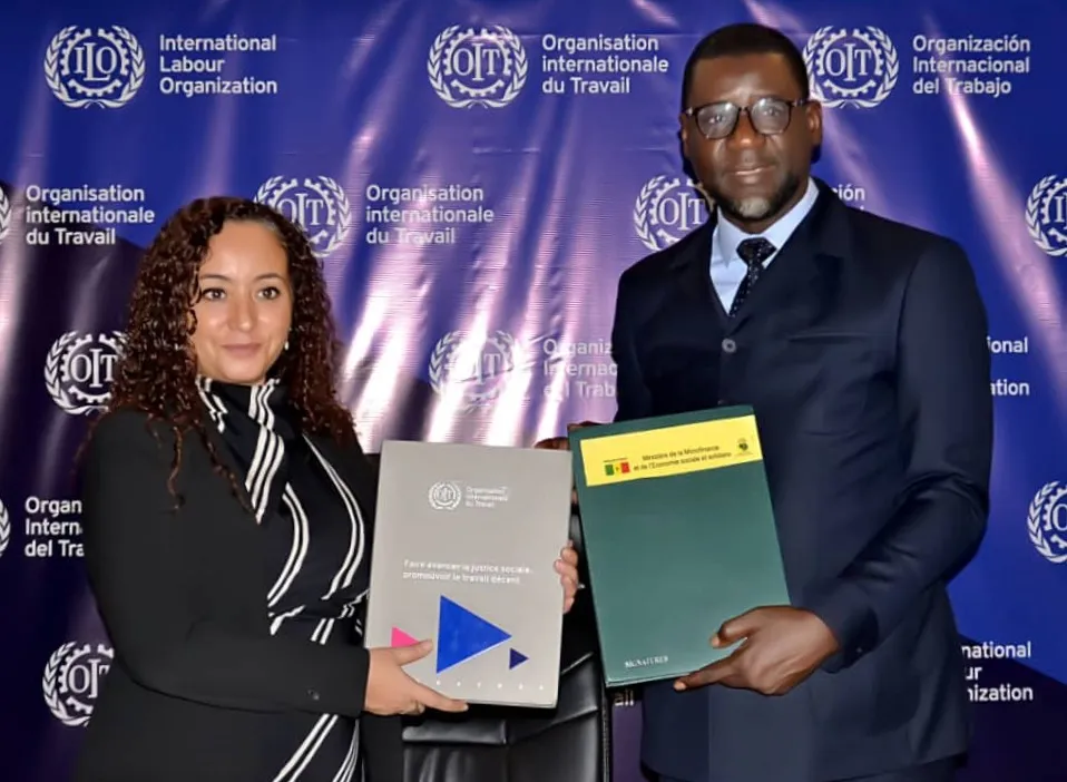 Alioune Dione, Minister of Microfinance and Social and Solidarity Economy and Samira Daoud, Director of the ILO Office in Dakar at the opening ceremony of the workshop.