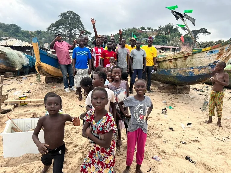 Children at the sea, Tema, Ghana