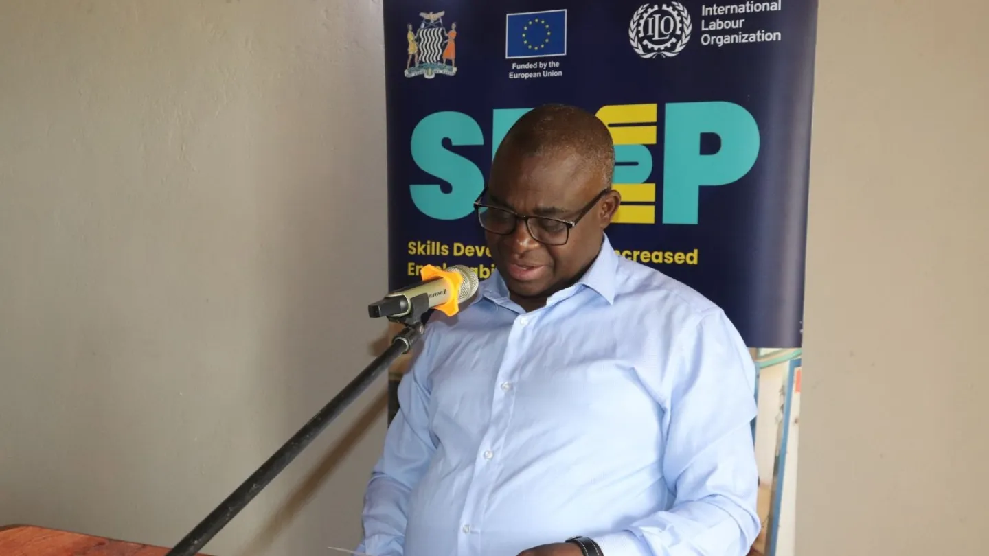 ZFE Executive Director, Mr. Harrington Chibanda speaks at the meeting. 