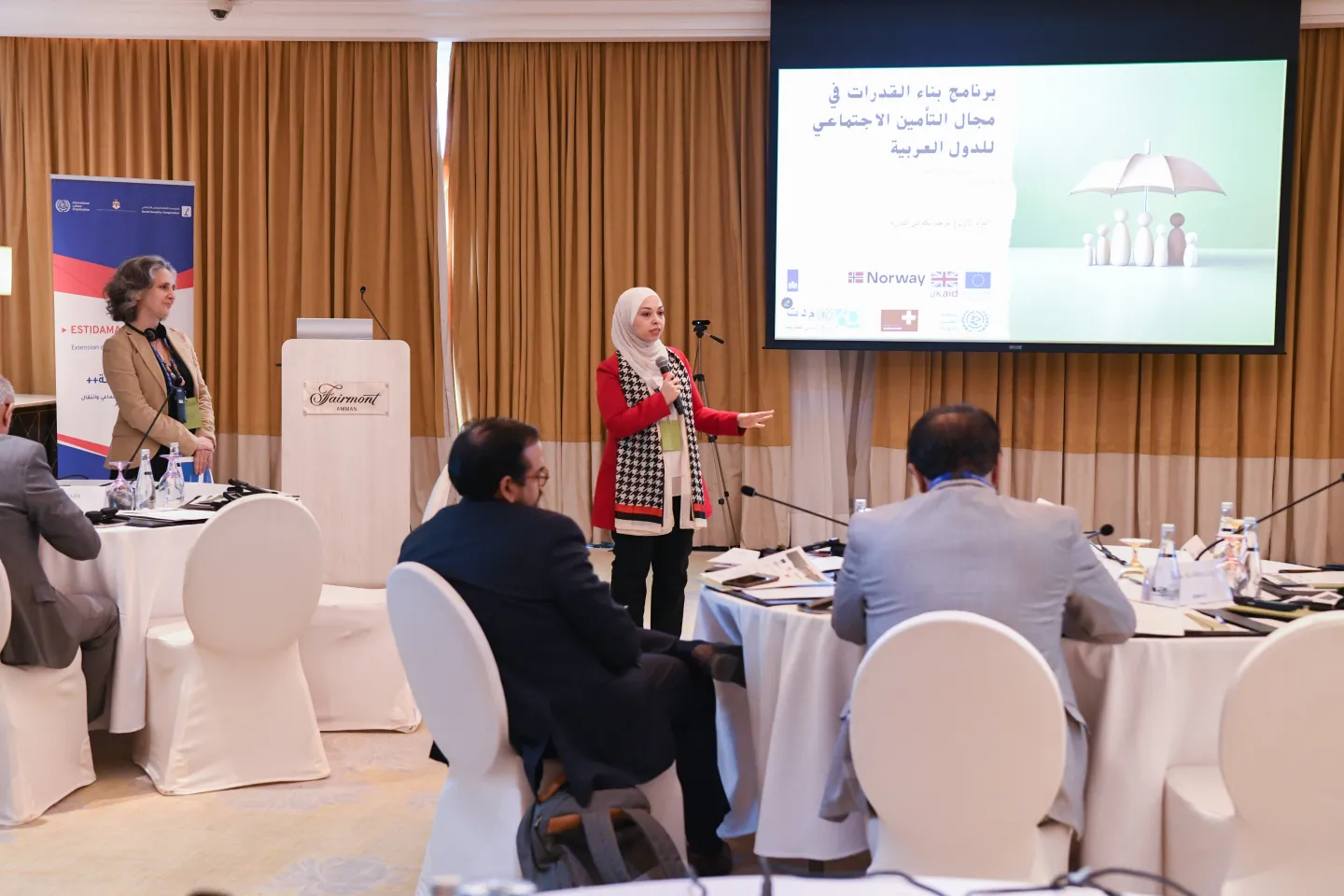 Trainers engaging with participants during the training in Amman, Jordan. 10/11/25