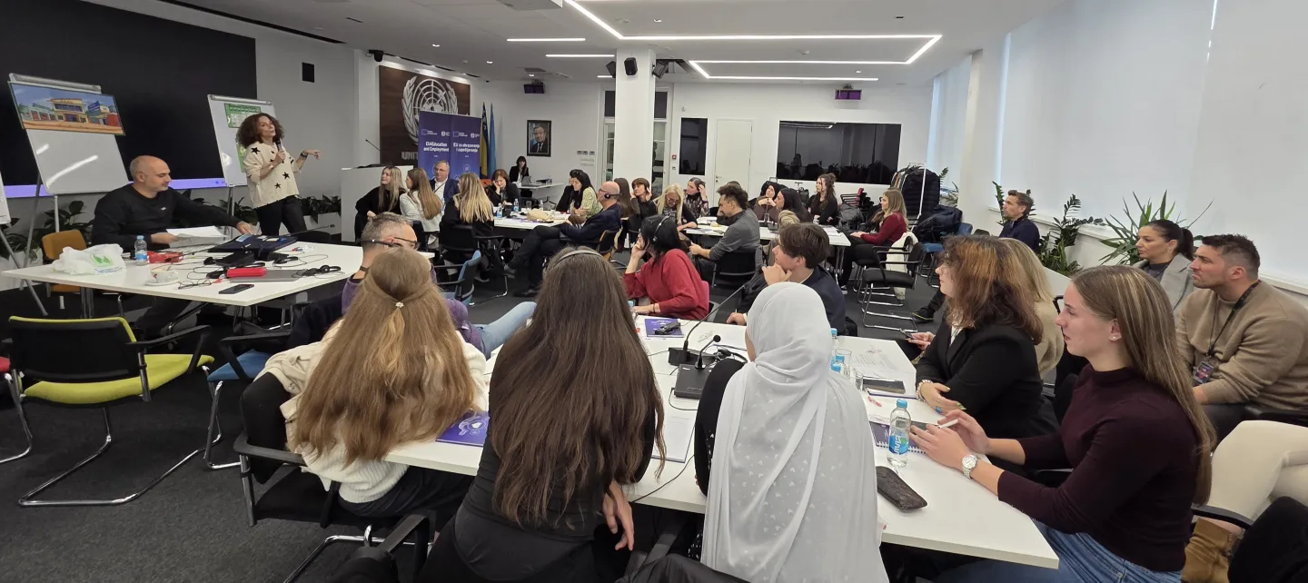 Students in a meeting room 