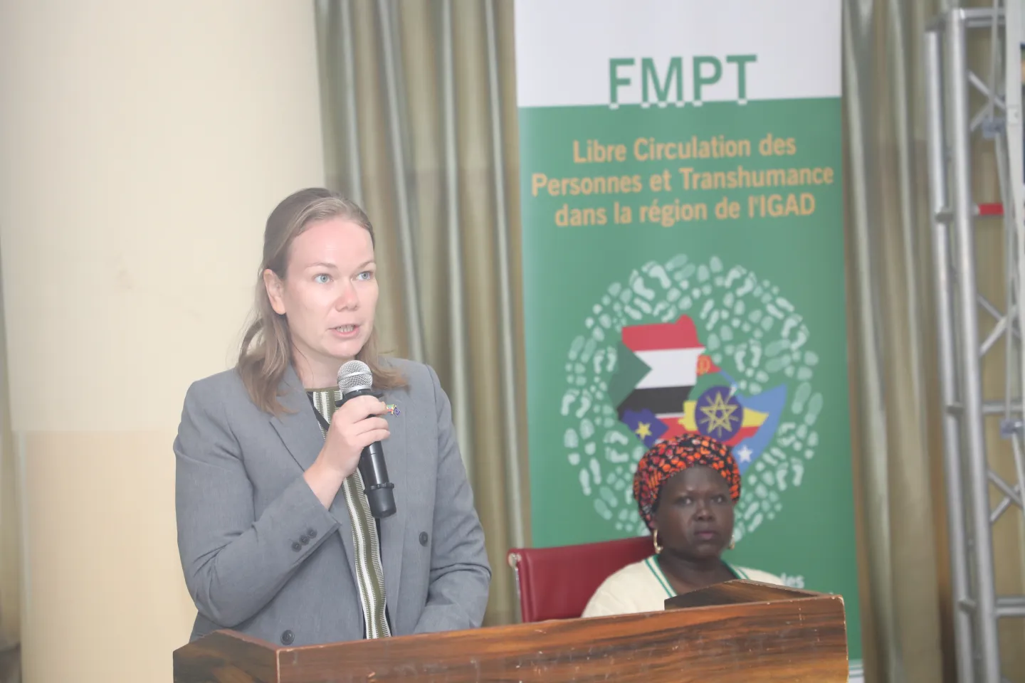 Official speaking infront of an audience