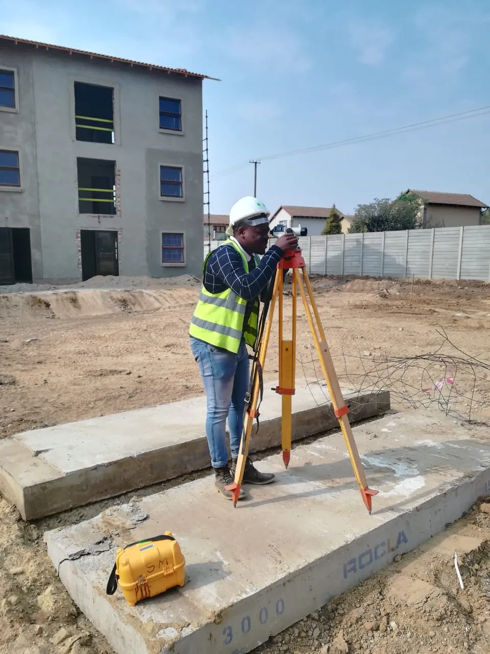 South African man on a construction site in Kempton Park, South Africa