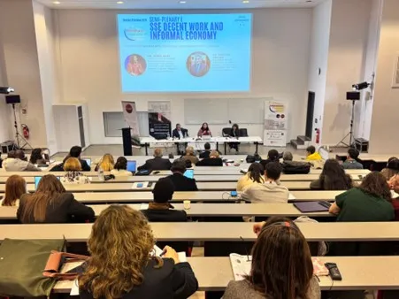 The semi-plenary of CIRIEC 2025 on the SSE, decent work and the informal economy.