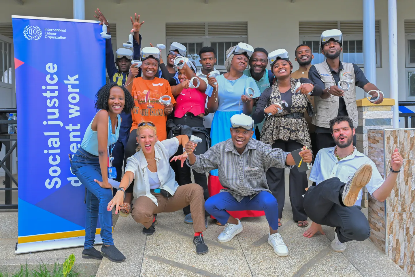 Participants cheering at the end of workshop