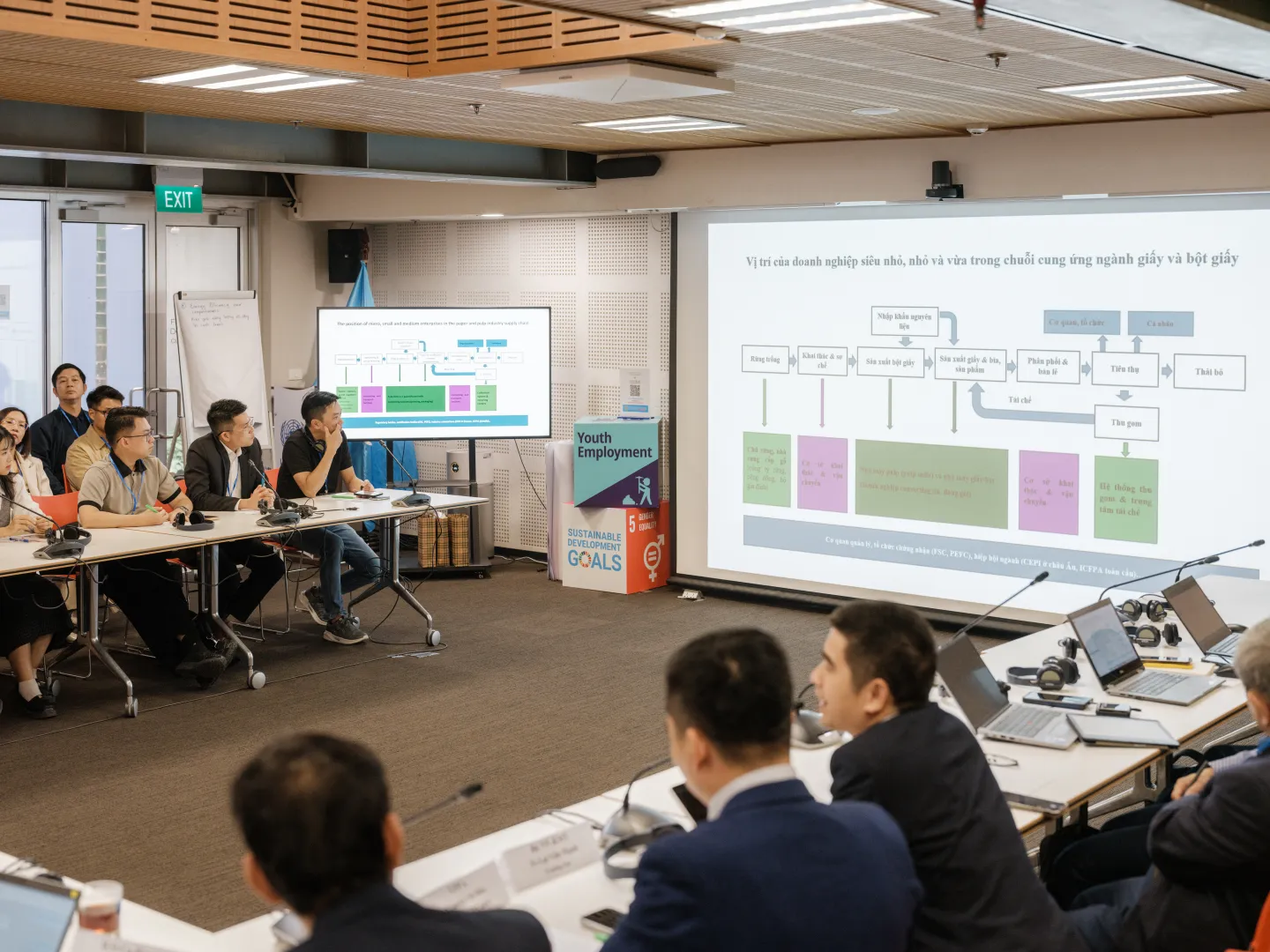 Participants engage in a presentation on the vital role of MSMEs in strengthening skills, productivity, and sustainability to support the industry’s green transition.