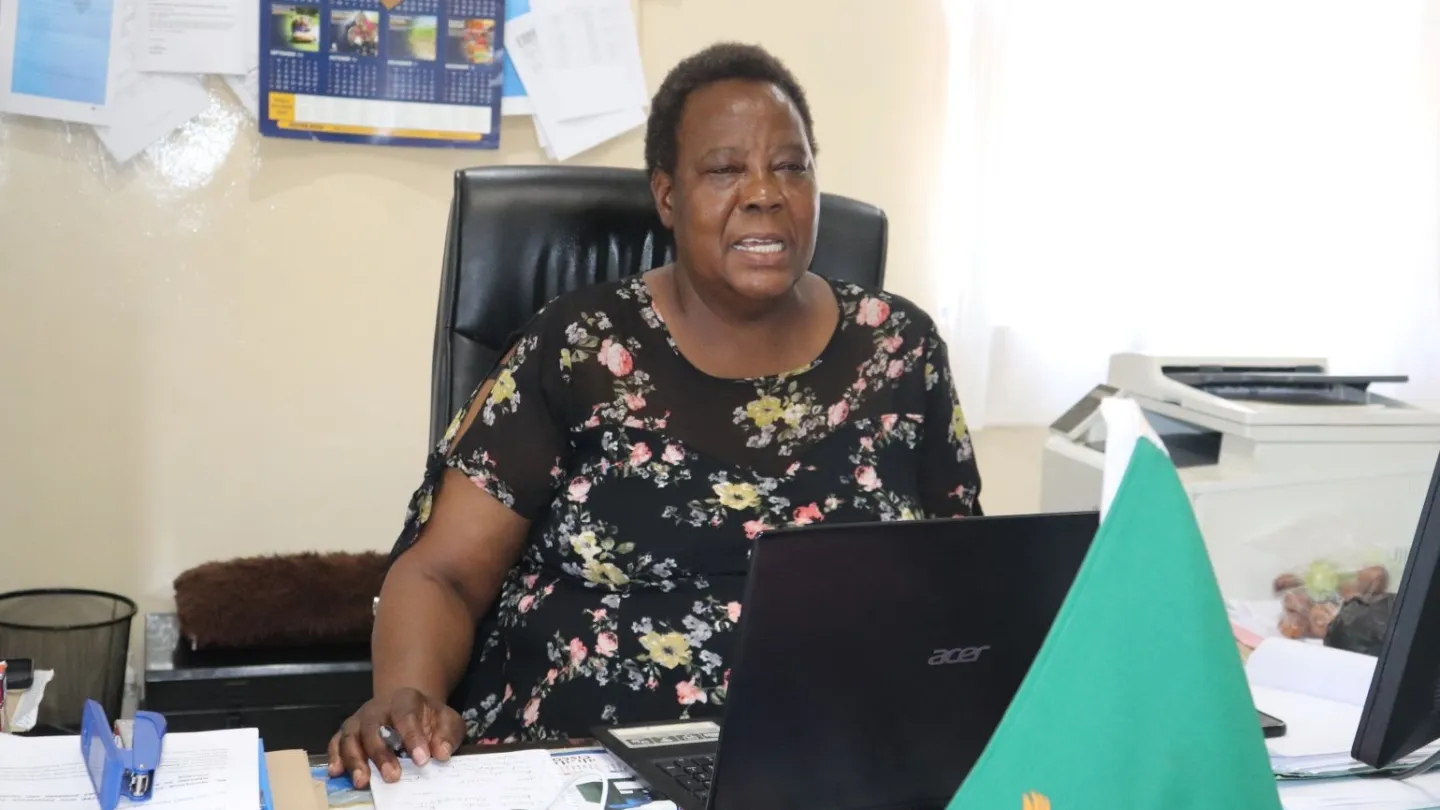 Ms. Mirriam Mwale, Principal at Chipata Trades Training Institute during an interview.