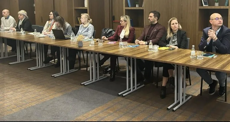 Participants in a just transition discussion in Macedonia in December 2025