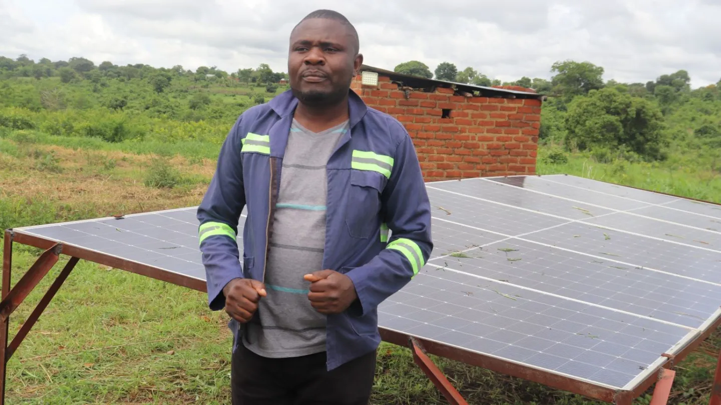 Mr. Shadreck Banda, Proprietor of SABS Farms during an interview in Petauke district. 