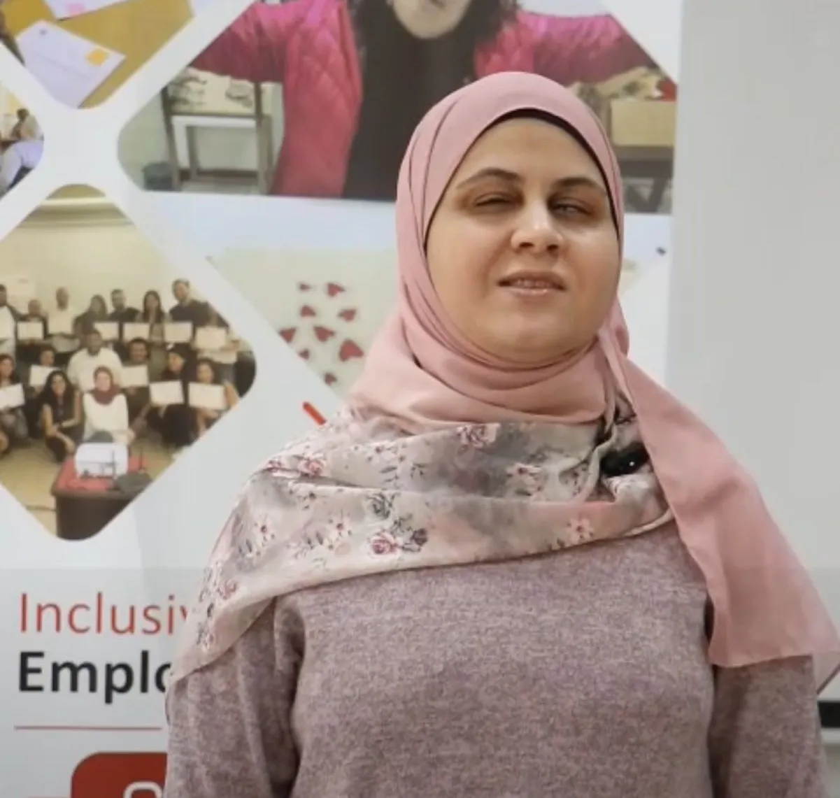 Zeinab, who is visually impaired, sharing her experience during the programme
