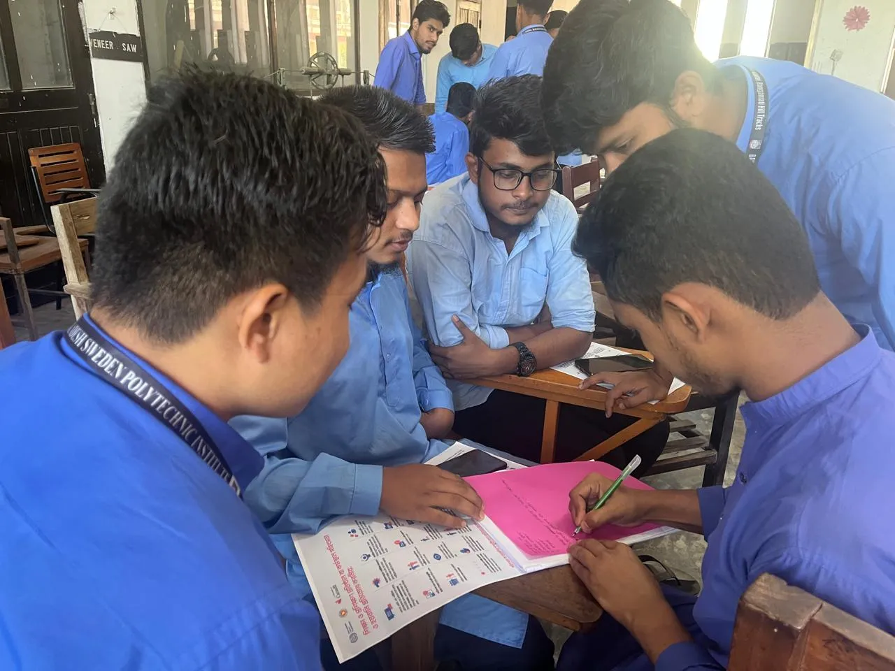 Students of Bangladesh Sweedish Polytechnic Institute discuss about their actions to end GBV