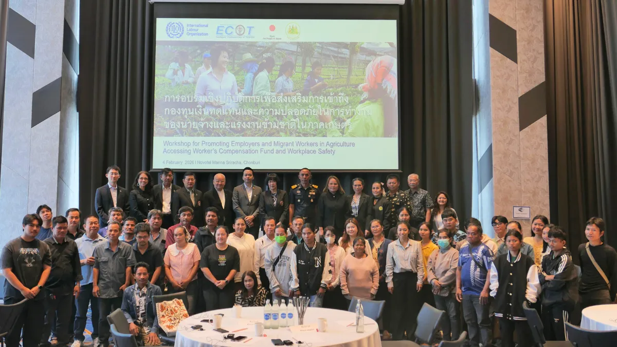 Participants at the “Social Protection Workshop for Employers and Migrant Workers in the Agriculture Sector” in Chonburi, Thailand, 4 February 2026. 