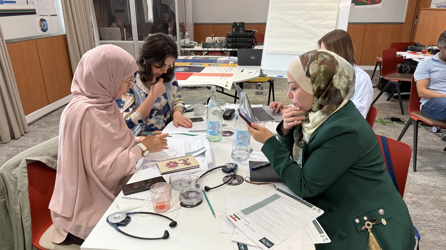 Participants engaging in a workshop under the module ‘Extending Coverage and Improving Protection through Integrated Social Protection Systems’, piloted by TRANSFORM in May 2025 in Tunis, Tunisia.