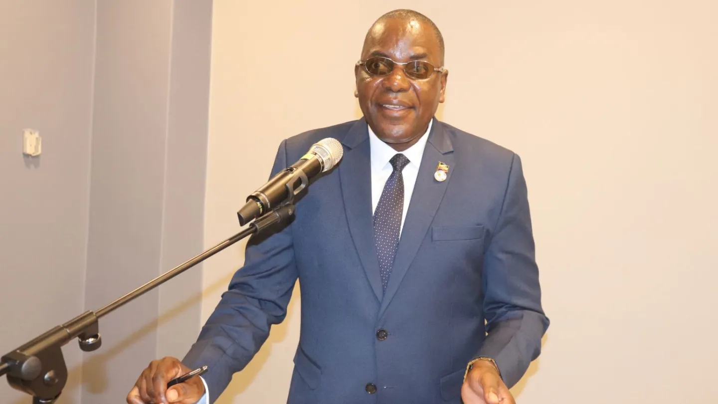 Zambia Congress of Trade Unions (ZCTU) President, Mr. Blake Mulala speaks at the launch in Lusaka.