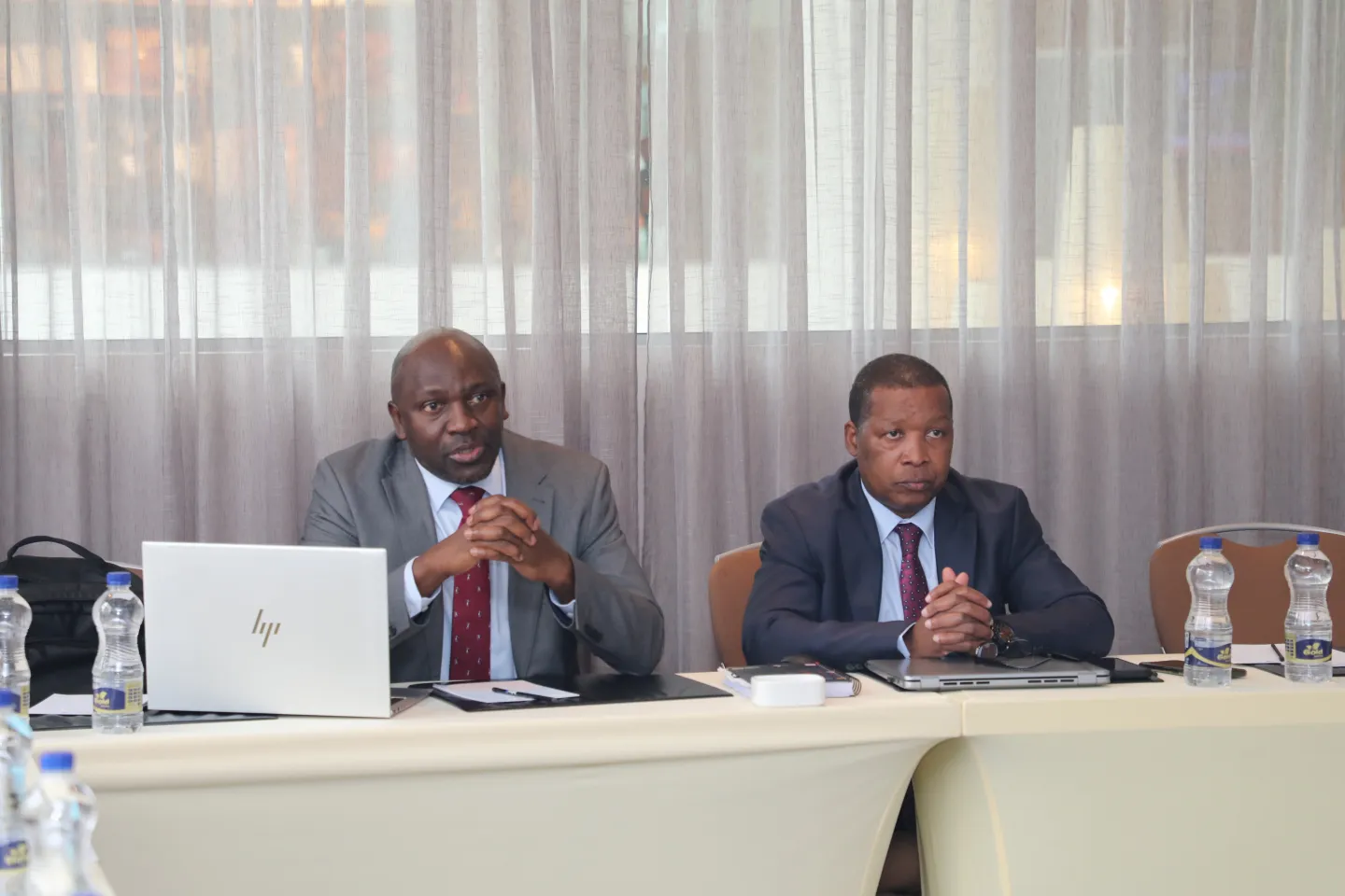 Dr Sabelo Mbokazi, Head of Labour, Employment & Migration at the AUC (Left), Khumbula Ndaba, Director of the ILO Addis Ababa Country Office (Right)