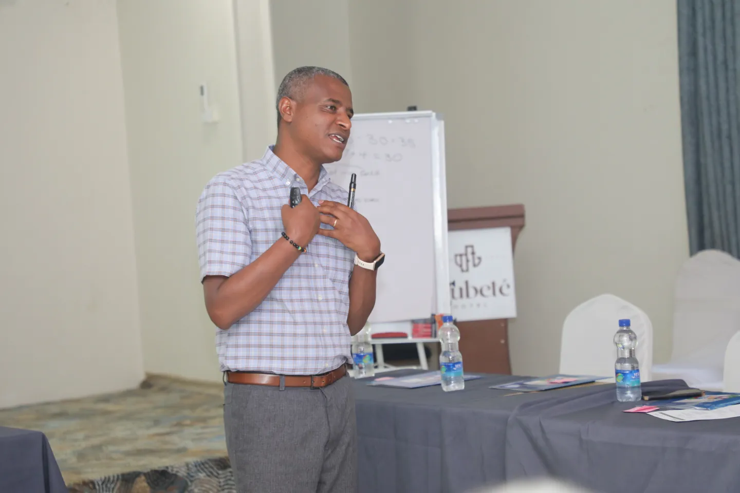 Trainer during presentation