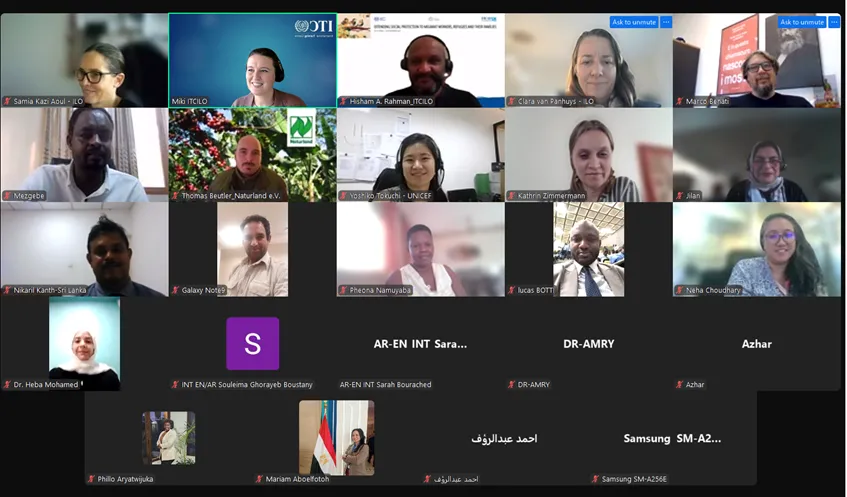 Screenshot of a virtual webinar grid bringing together 24 different participants.